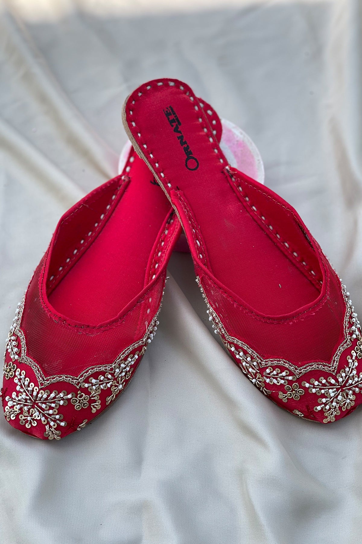 Red Embellished Slipper