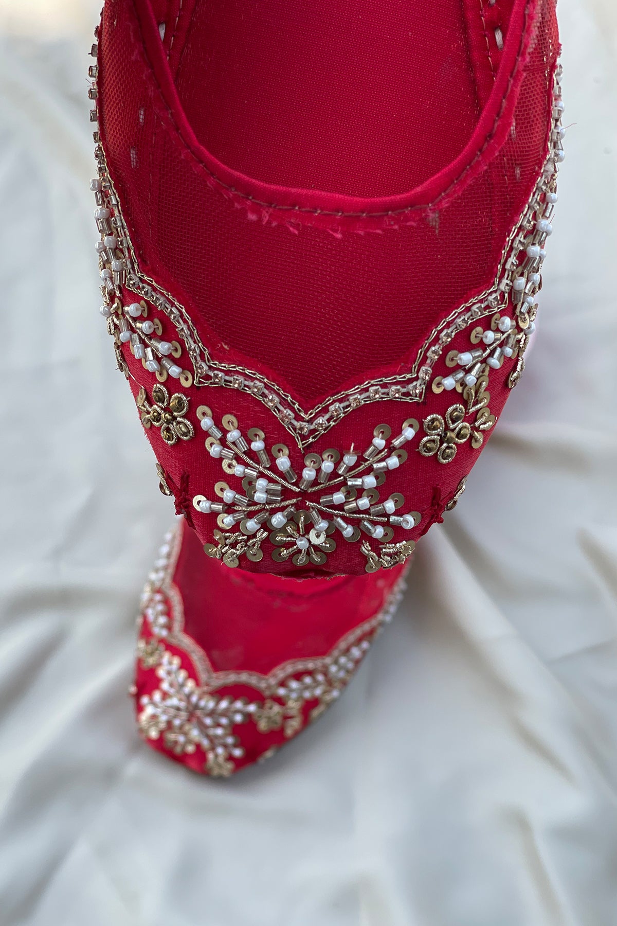 Red Embellished Slipper