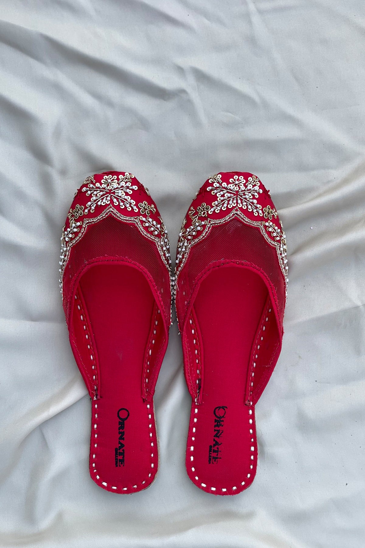 Red Embellished Slipper