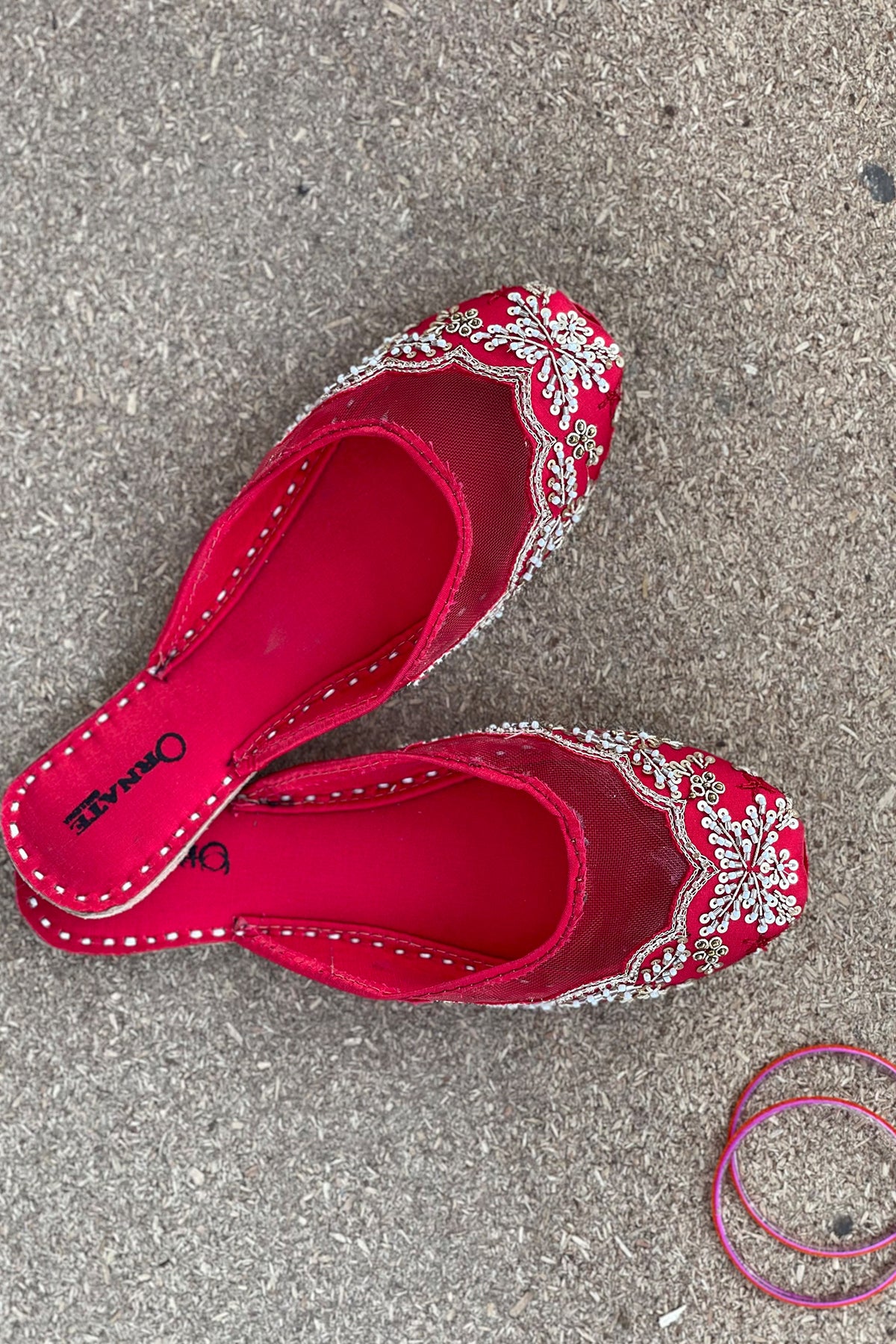 Red Embellished Slipper