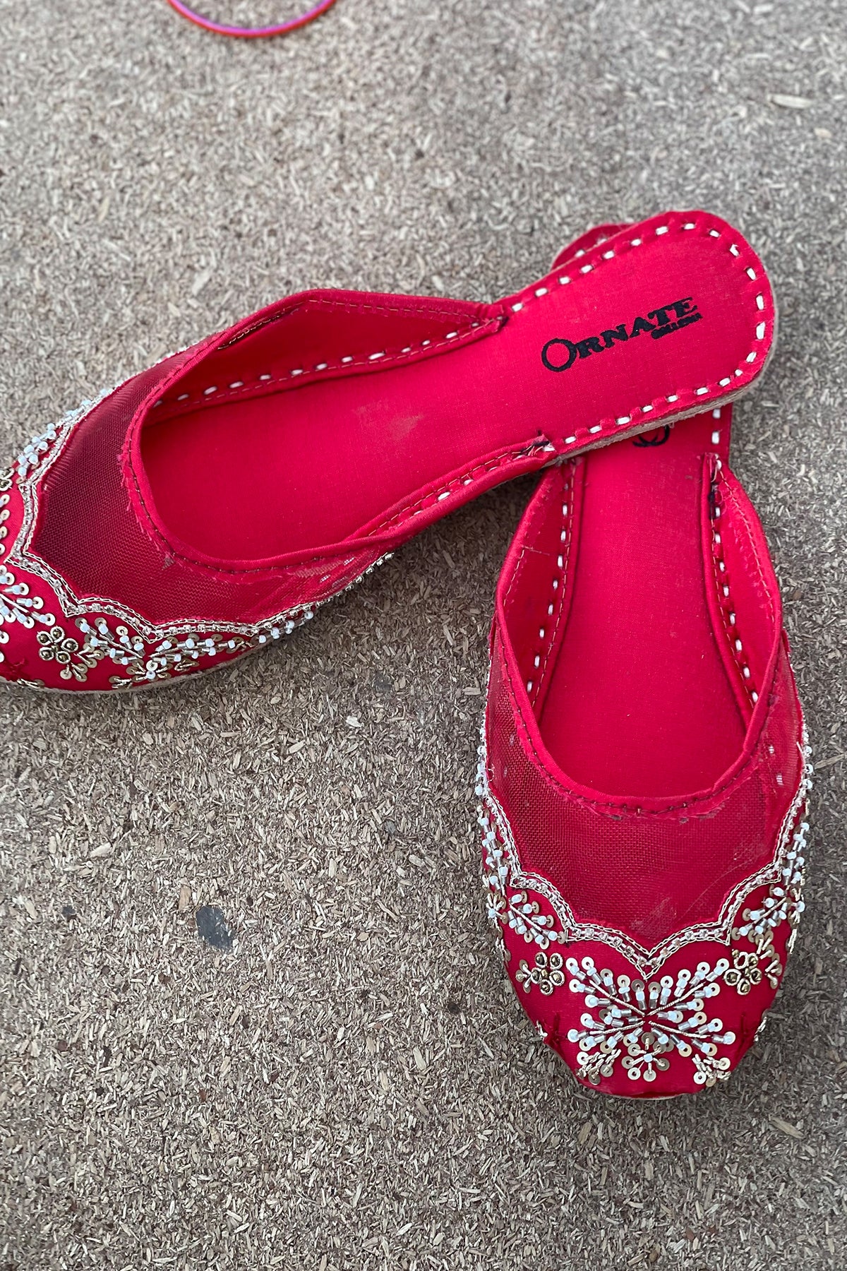 Red Embellished Slipper