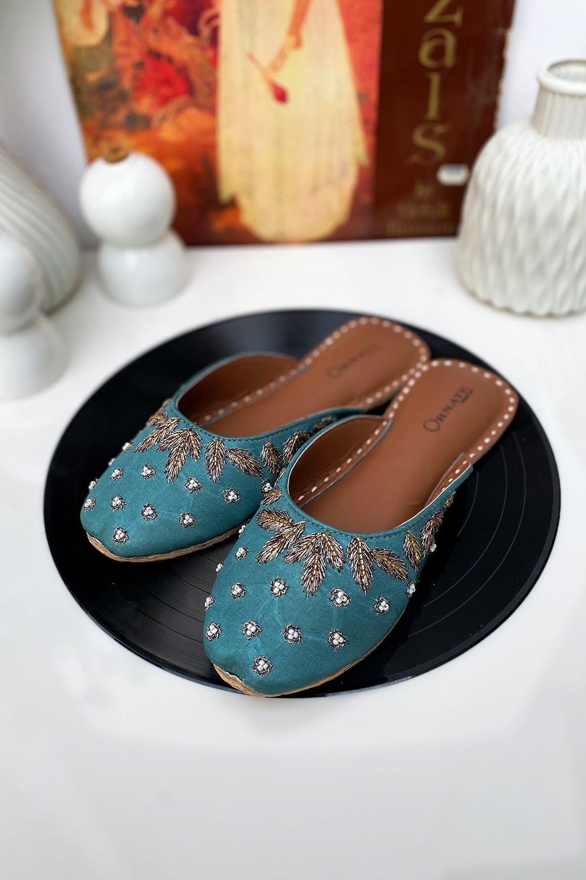 Zinc embellished slipper