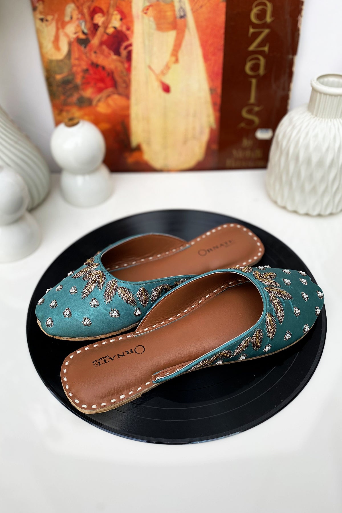 Zinc embellished slipper