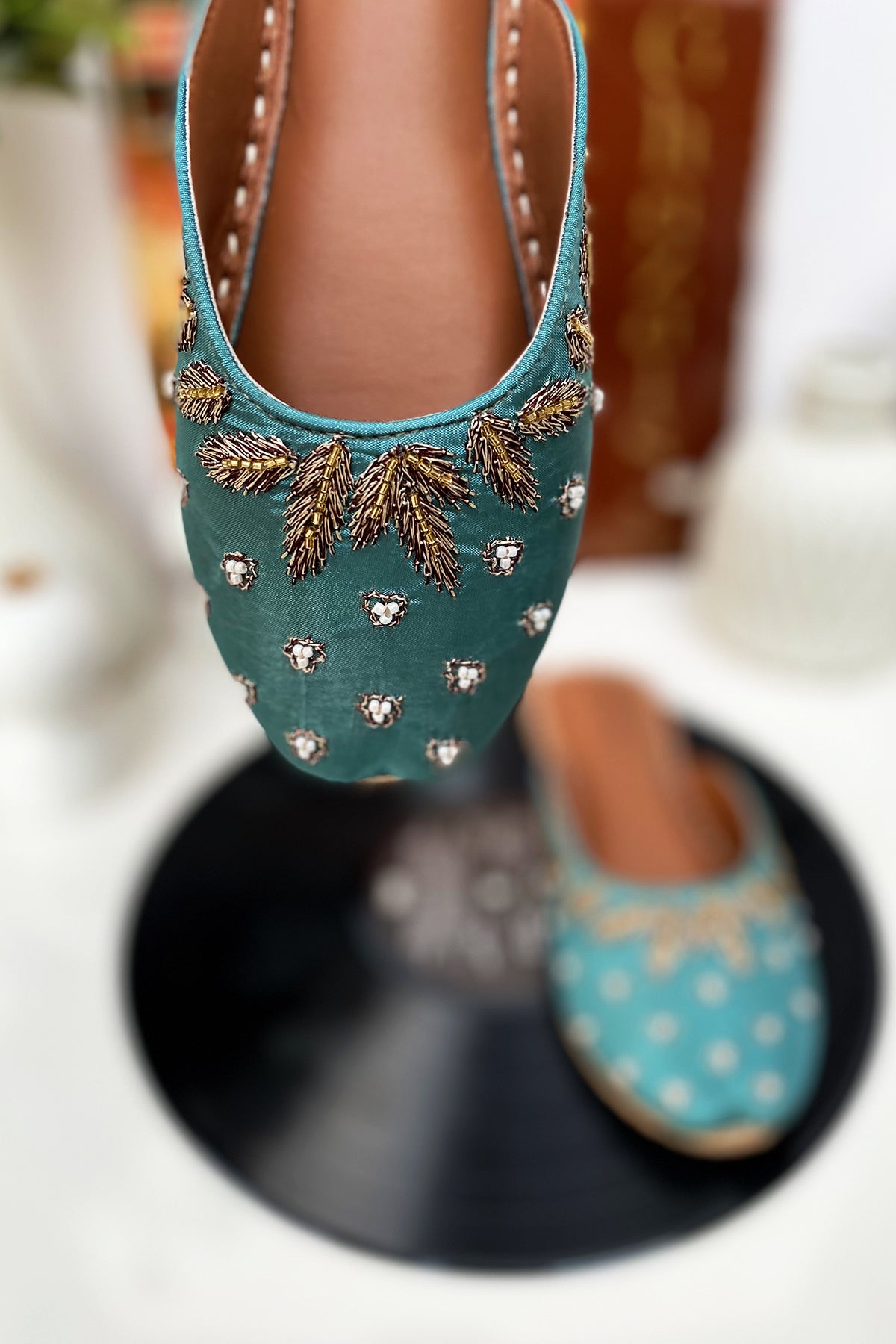 Zinc embellished slipper