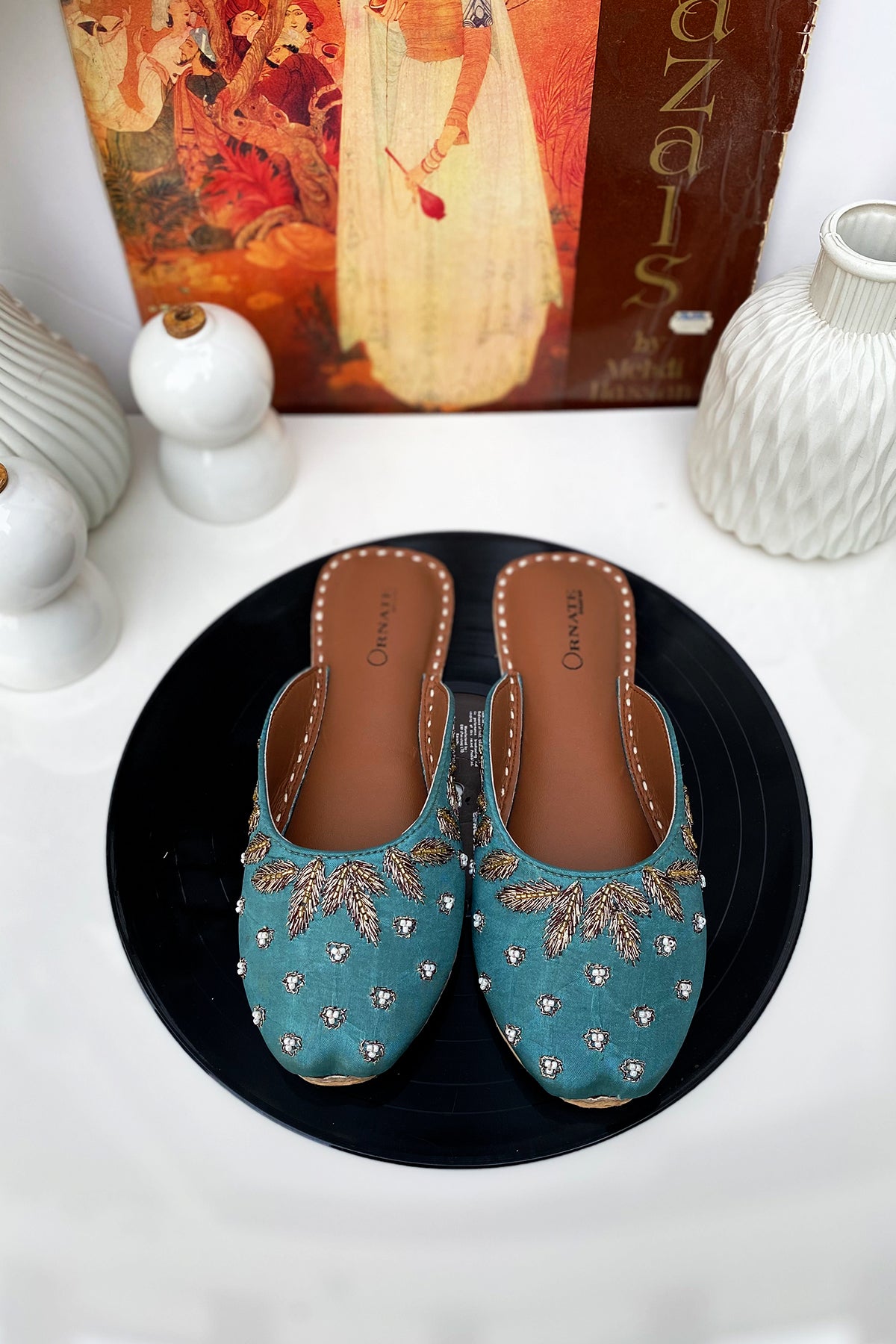 Zinc embellished slipper