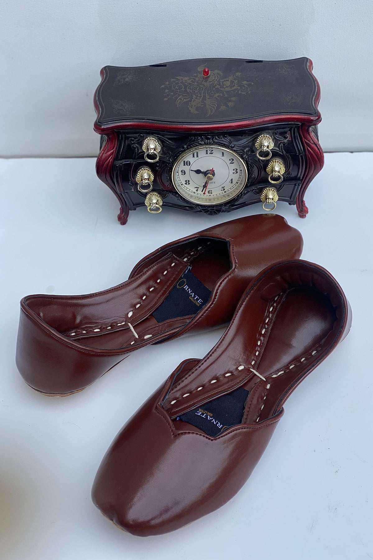 Chocolate Brown Leather Khussa