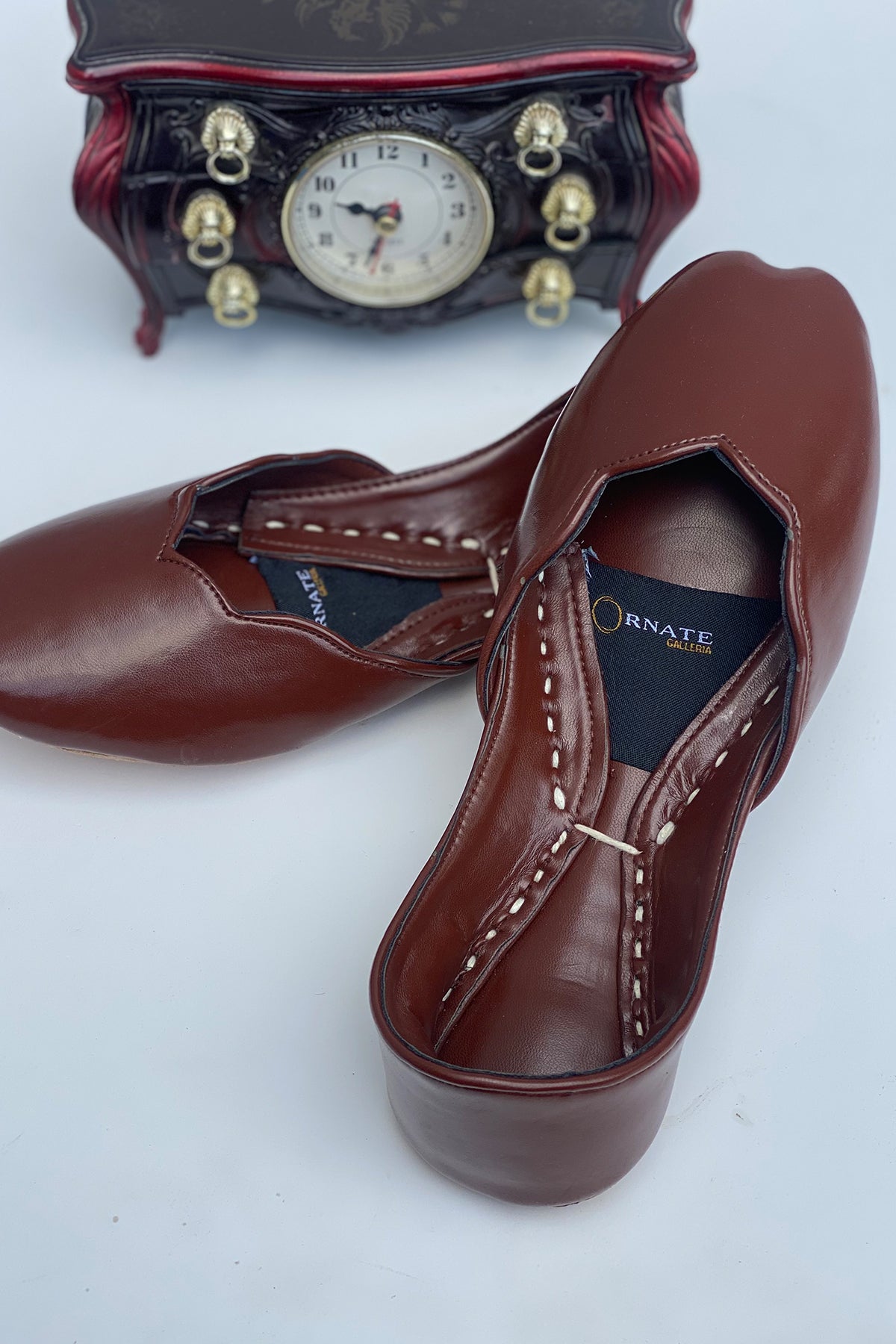 Chocolate Brown Leather Khussa